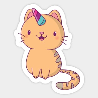 Adorable Tabby | Unicorn Horn Cat Sticker